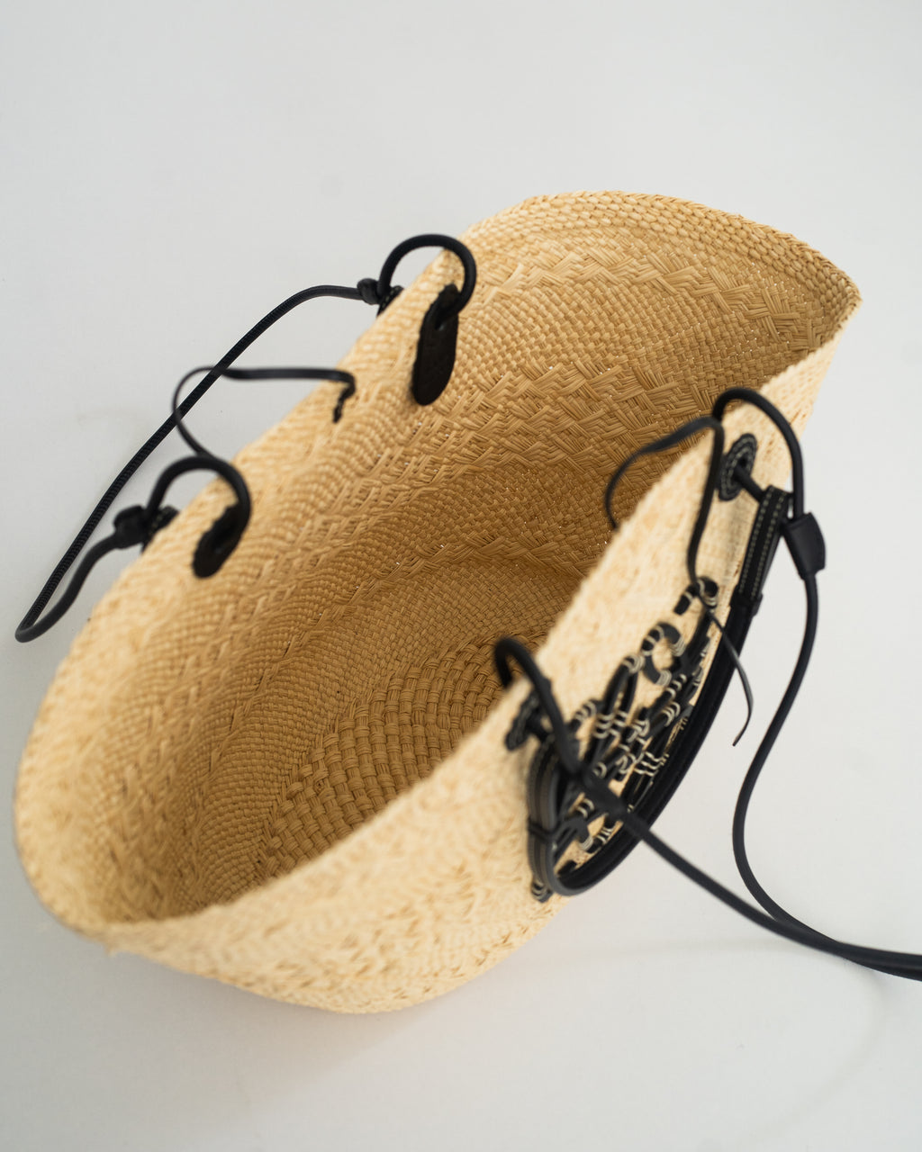 Loewe Anagram Basket Bag in Natural/Black