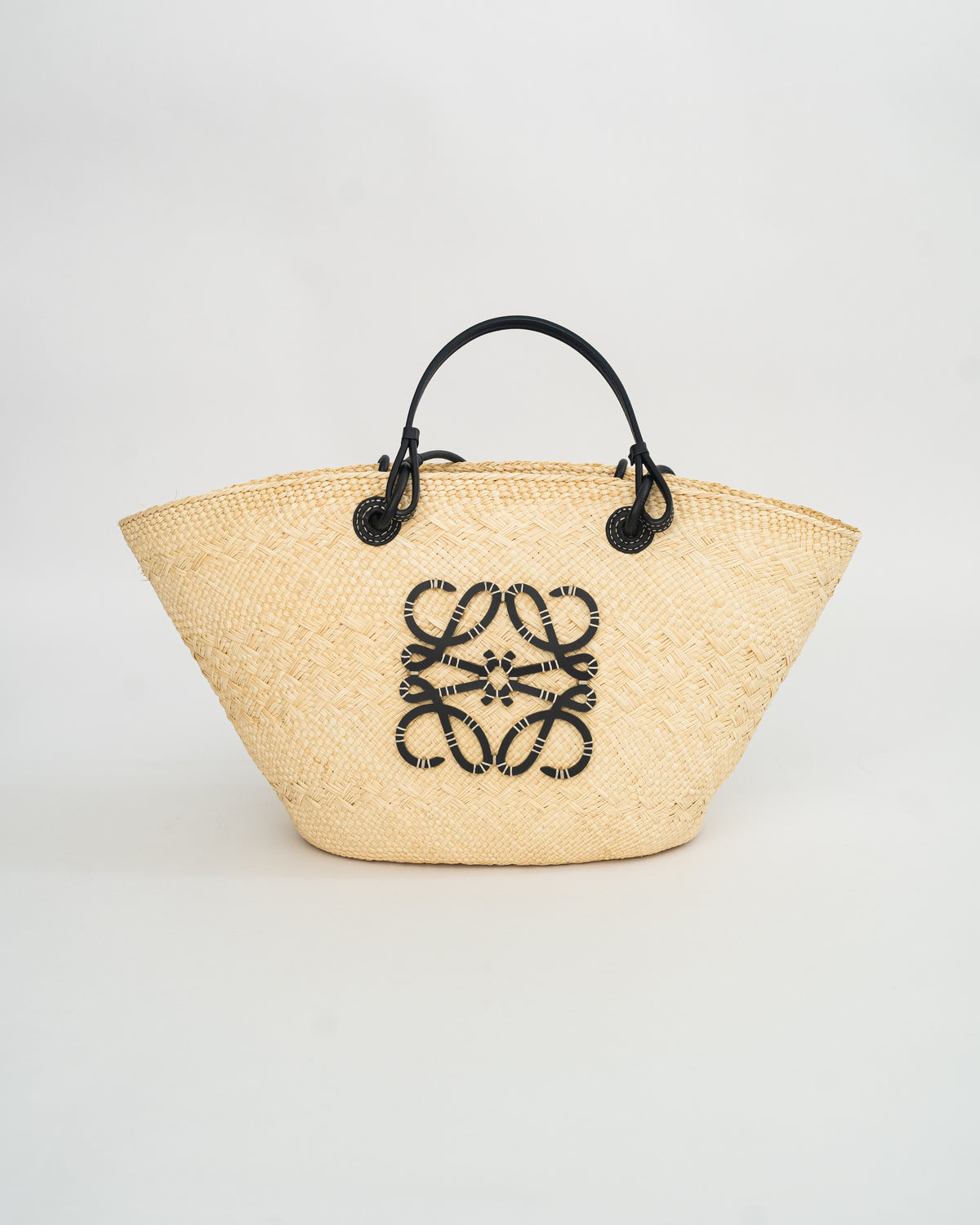 Loewe Anagram Basket Bag in Natural/Black