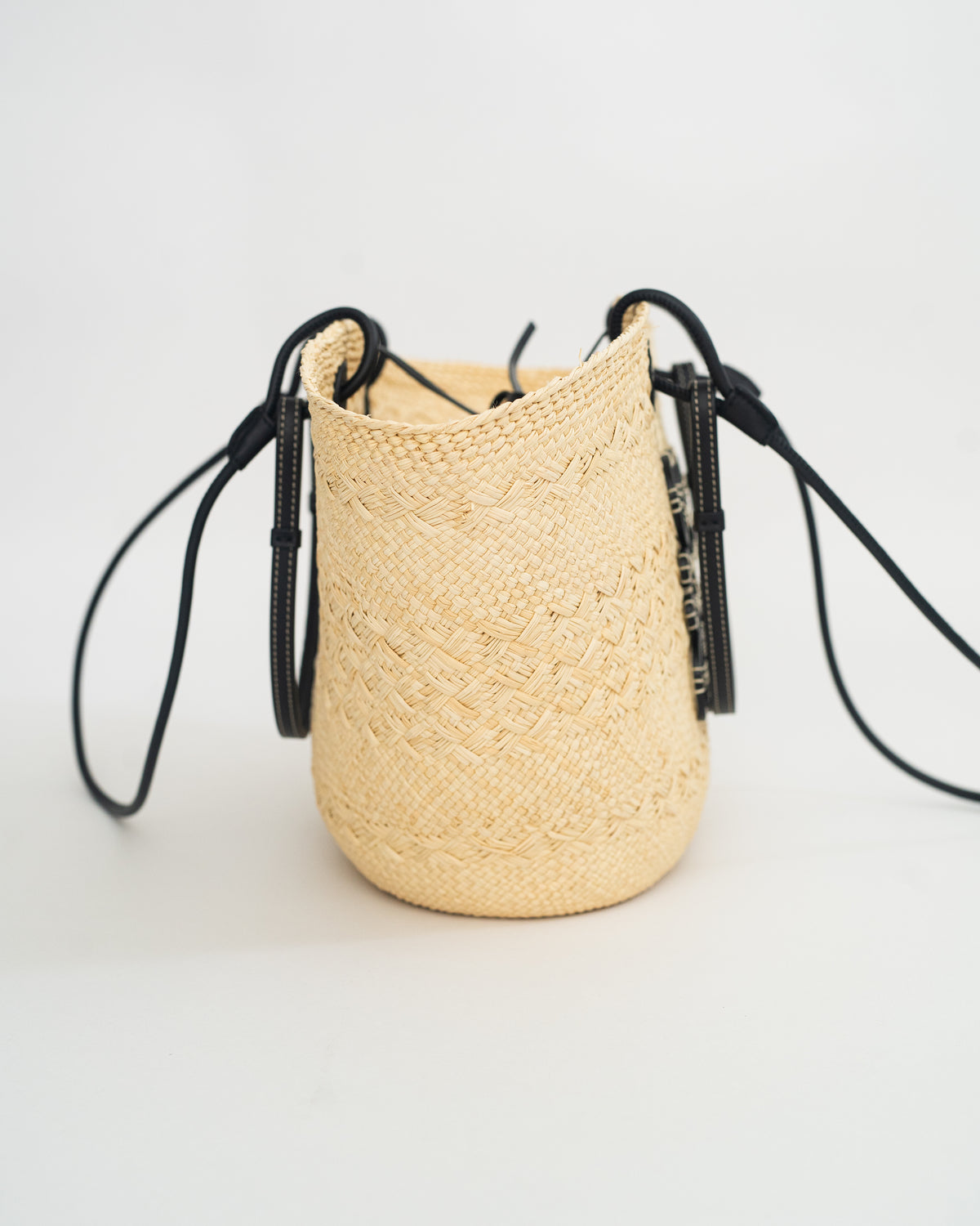 Loewe Anagram Basket Bag in Natural/Black
