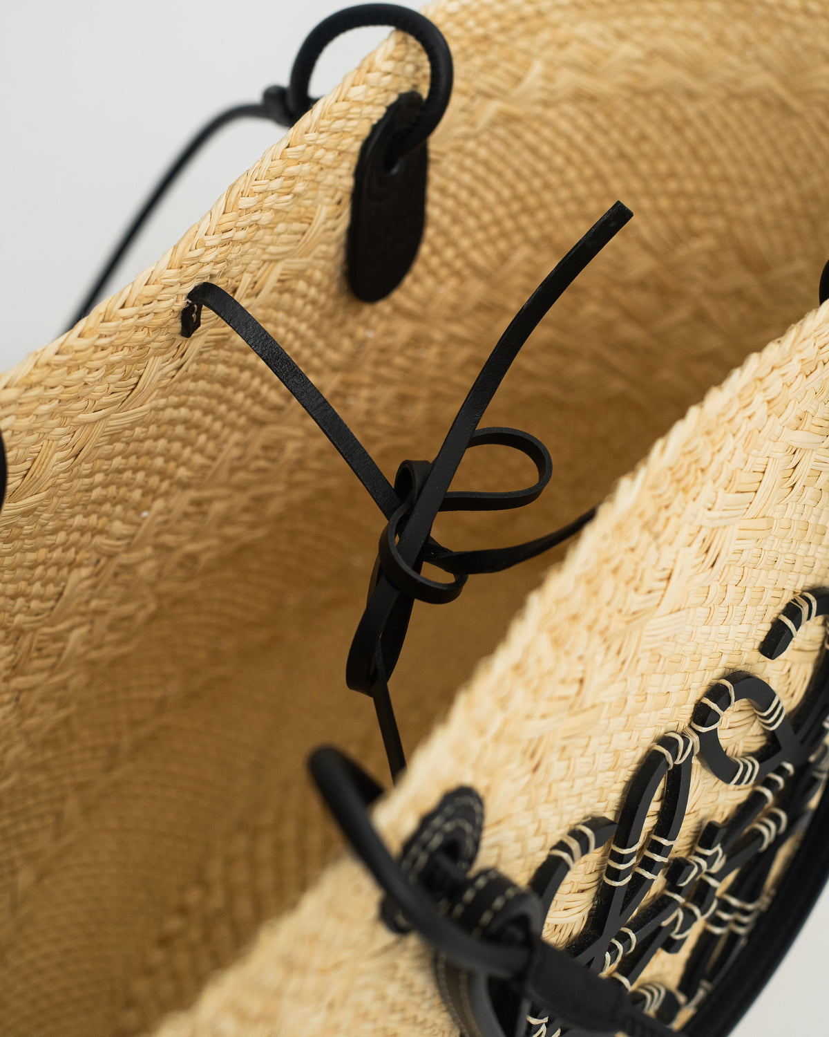 Loewe Anagram Basket Bag in Natural/Black