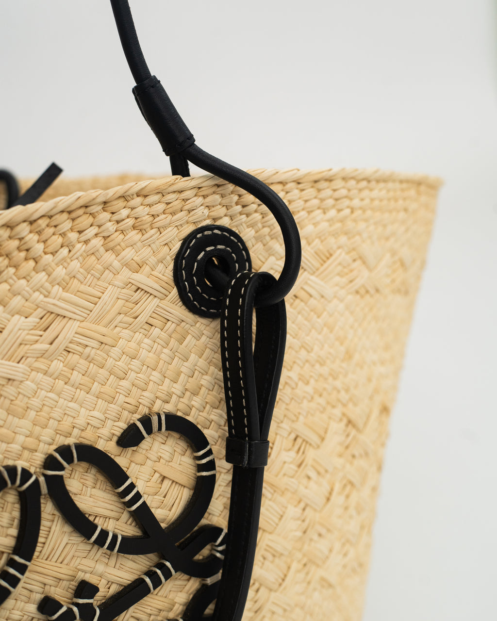 Loewe Anagram Basket Bag in Natural/Black