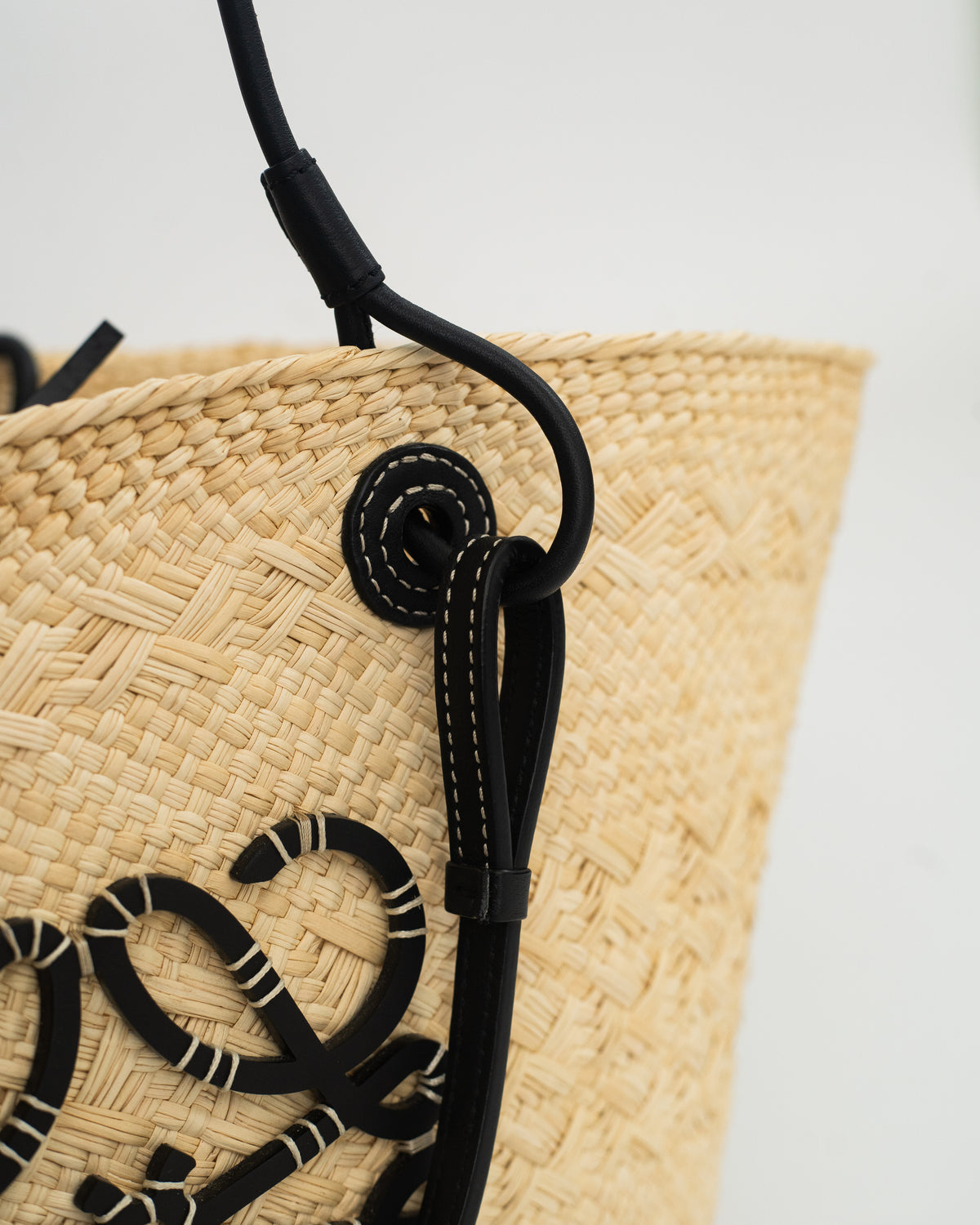 Loewe Anagram Basket Bag in Natural/Black