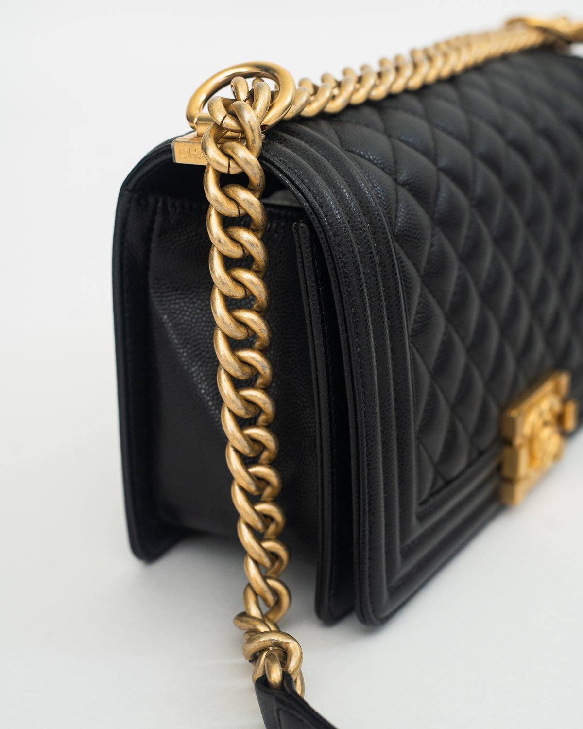 Chanel Le Boy Medium in Black Caviar GHW