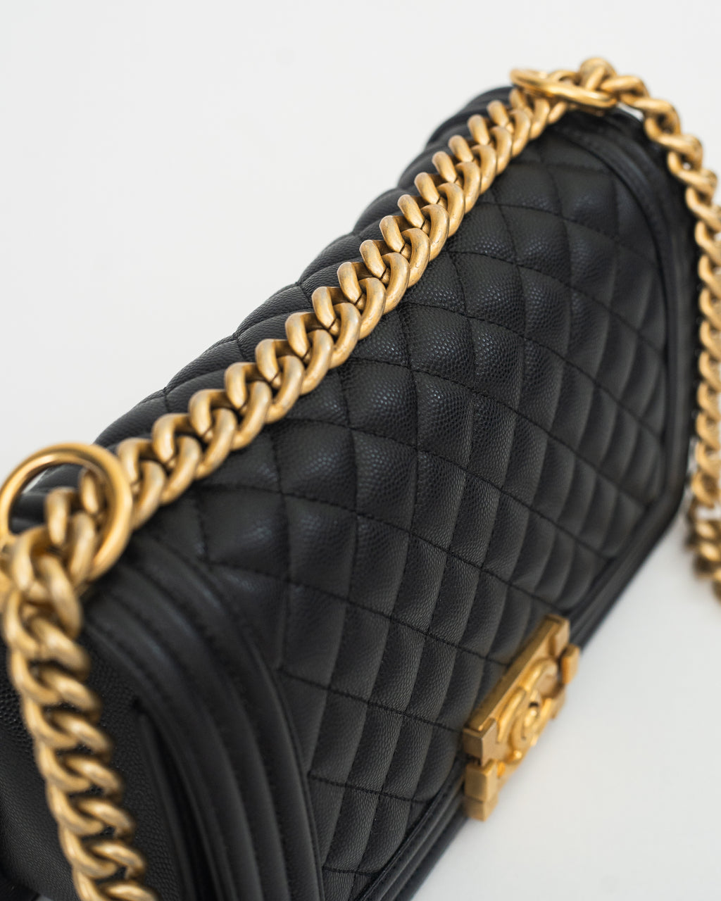 Chanel Le Boy Medium in Black Caviar GHW