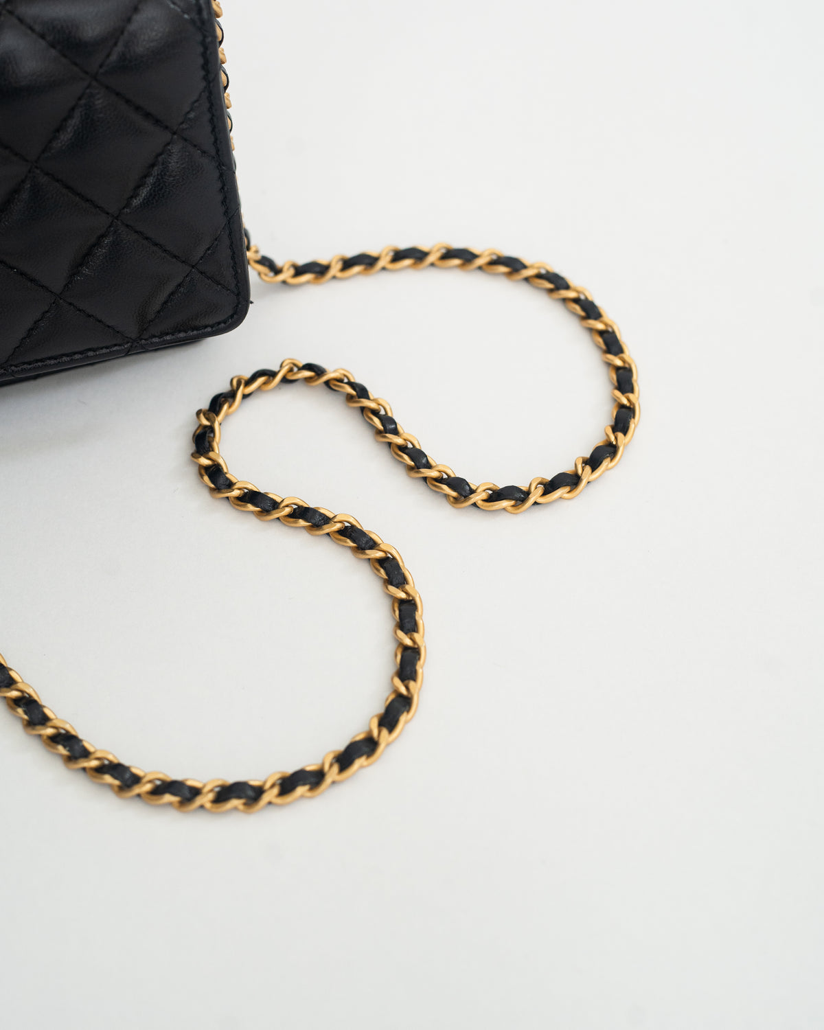 Chanel Top Handle Wallet on Chain (WOC) Limited Edition in Black Lambskin