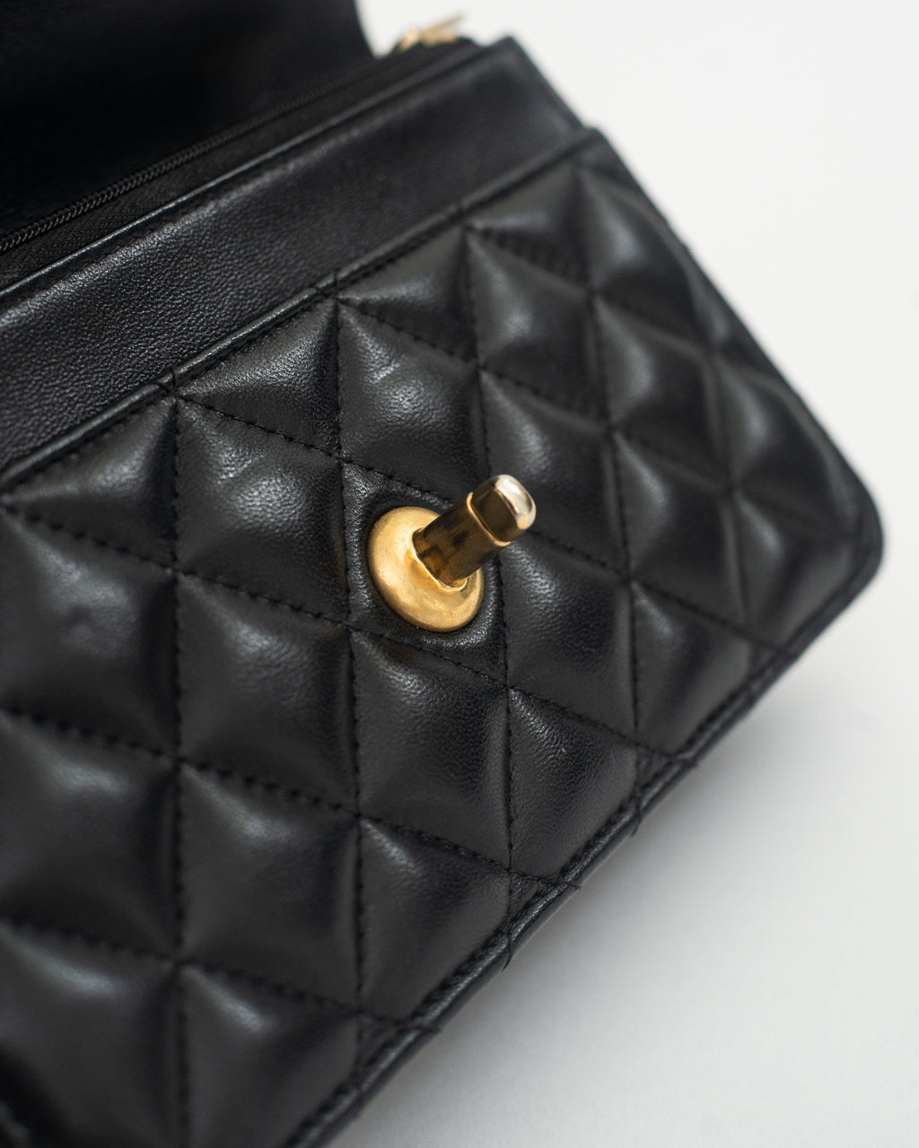 Chanel Top Handle Wallet on Chain (WOC) Limited Edition in Black Lambskin