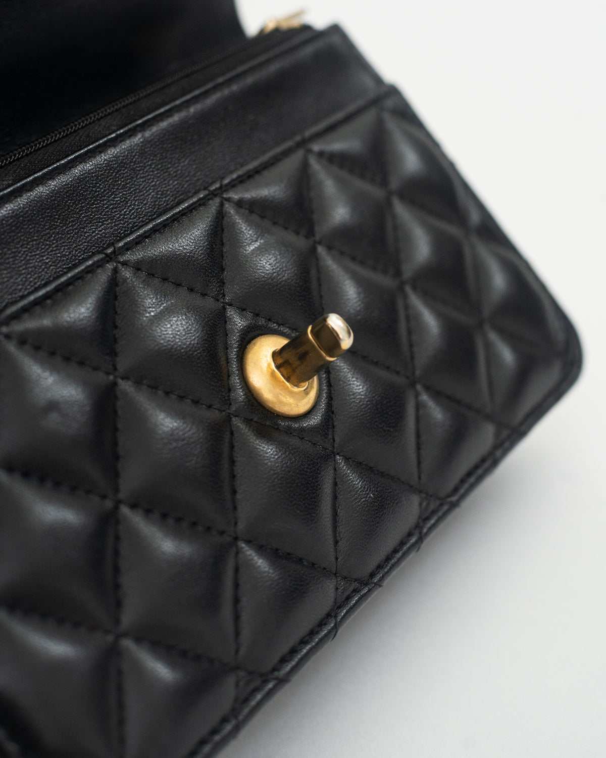 Chanel Top Handle Wallet on Chain (WOC) Limited Edition in Black Lambskin