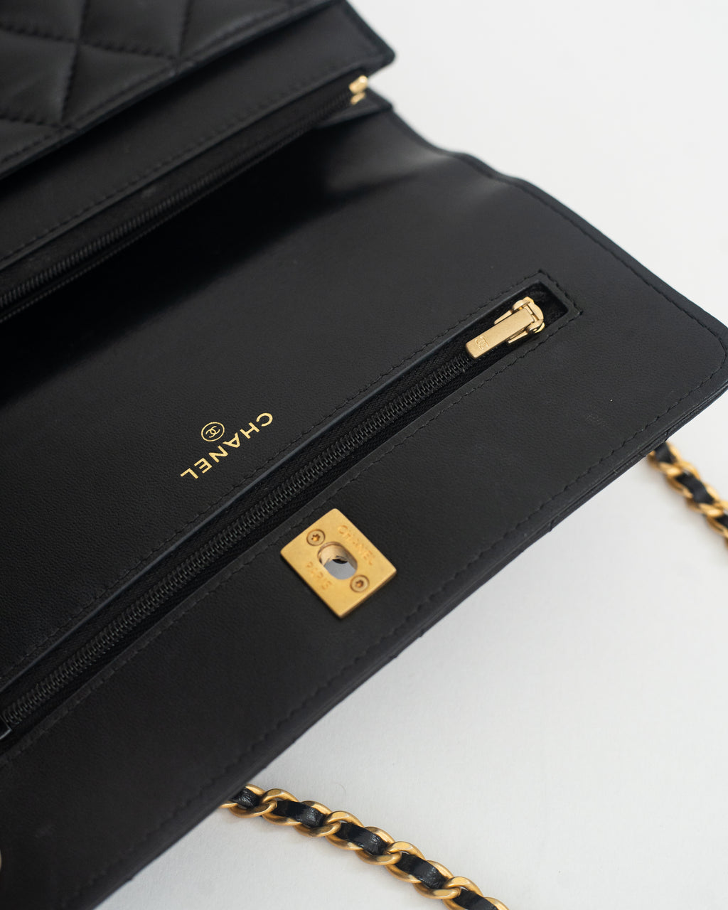 Chanel Top Handle Wallet on Chain (WOC) Limited Edition in Black Lambskin