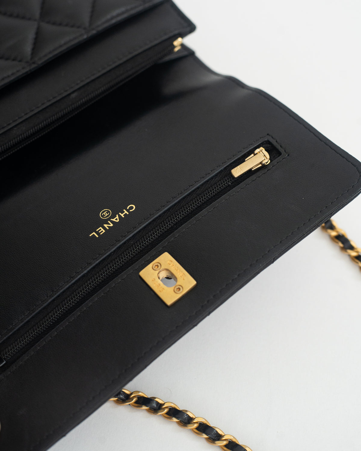 Chanel Top Handle Wallet on Chain (WOC) Limited Edition in Black Lambskin