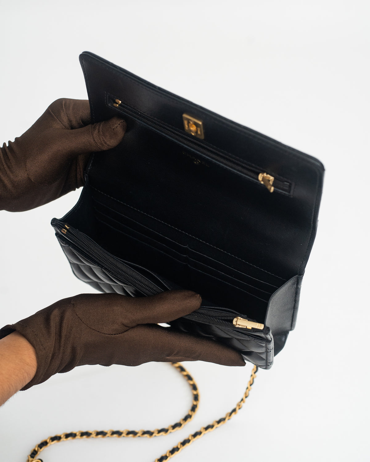 Chanel Top Handle Wallet on Chain (WOC) Limited Edition in Black Lambskin