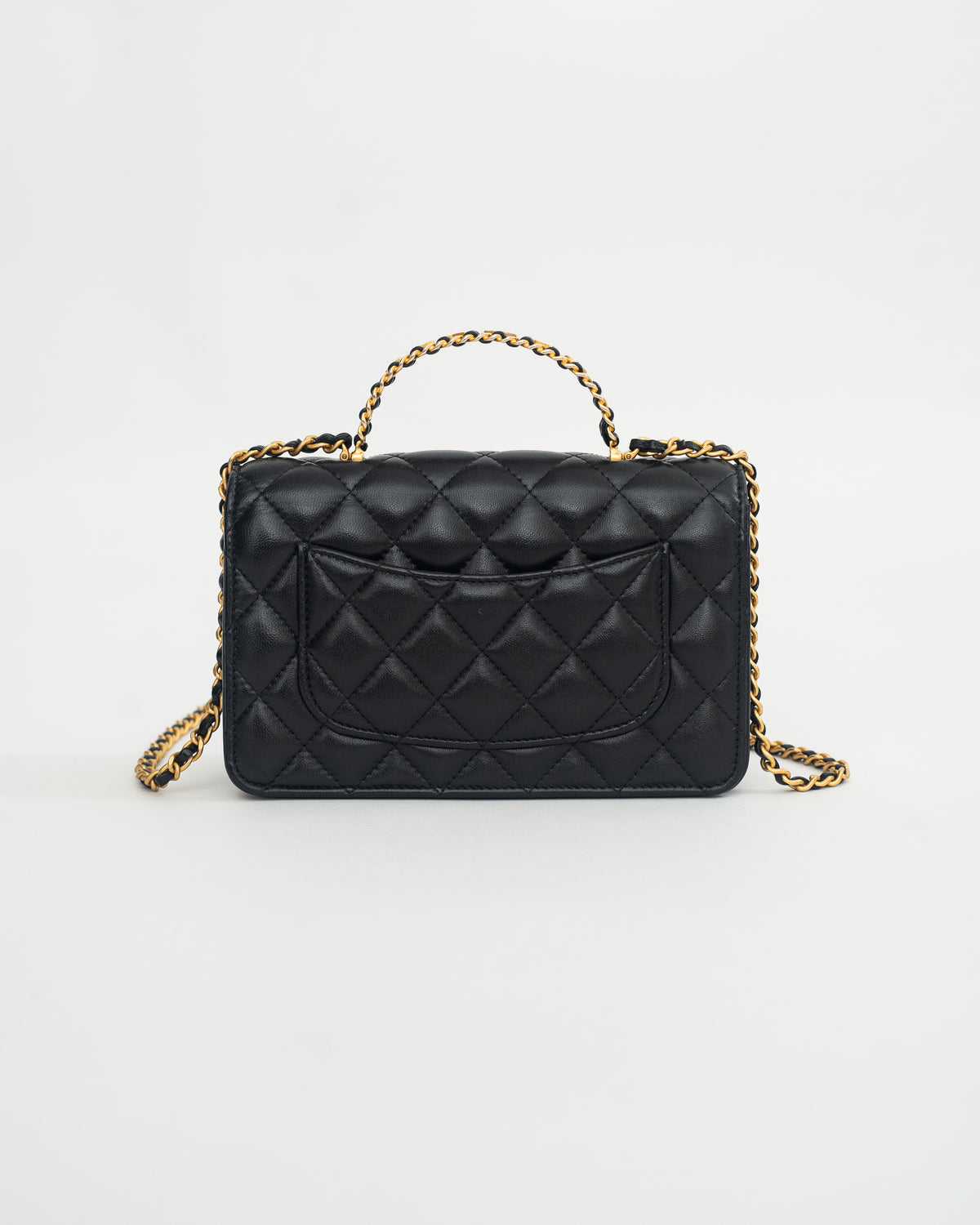 Chanel Top Handle Wallet on Chain (WOC) Limited Edition in Black Lambskin