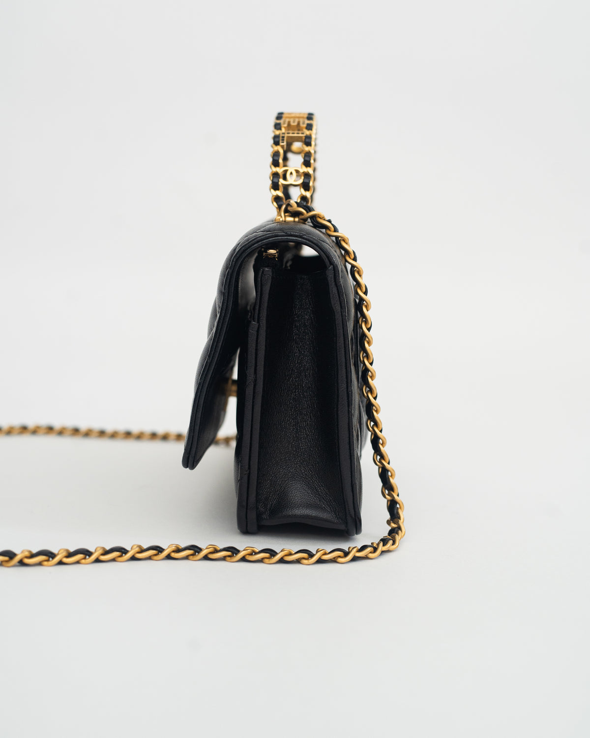 Chanel Top Handle Wallet on Chain (WOC) Limited Edition in Black Lambskin