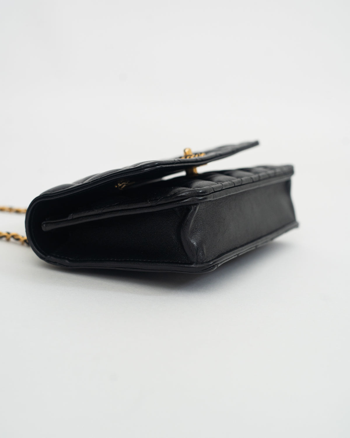 Chanel Top Handle Wallet on Chain (WOC) Limited Edition in Black Lambskin
