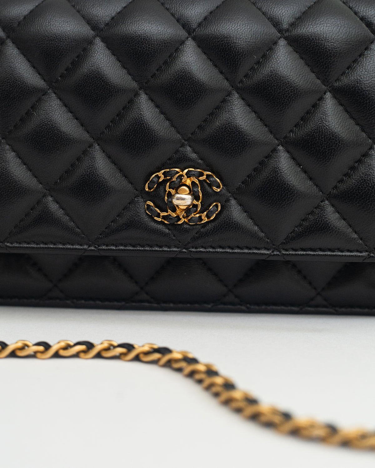Chanel Top Handle Wallet on Chain (WOC) Limited Edition in Black Lambskin