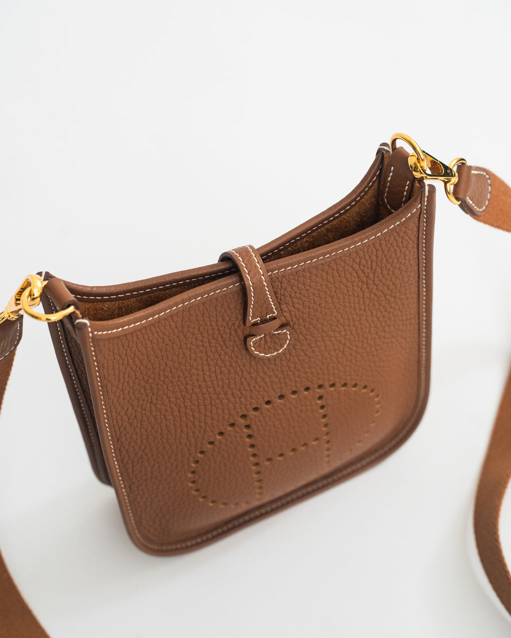 Hermès Evelyne TPM in Gold Clemence Leather GHW