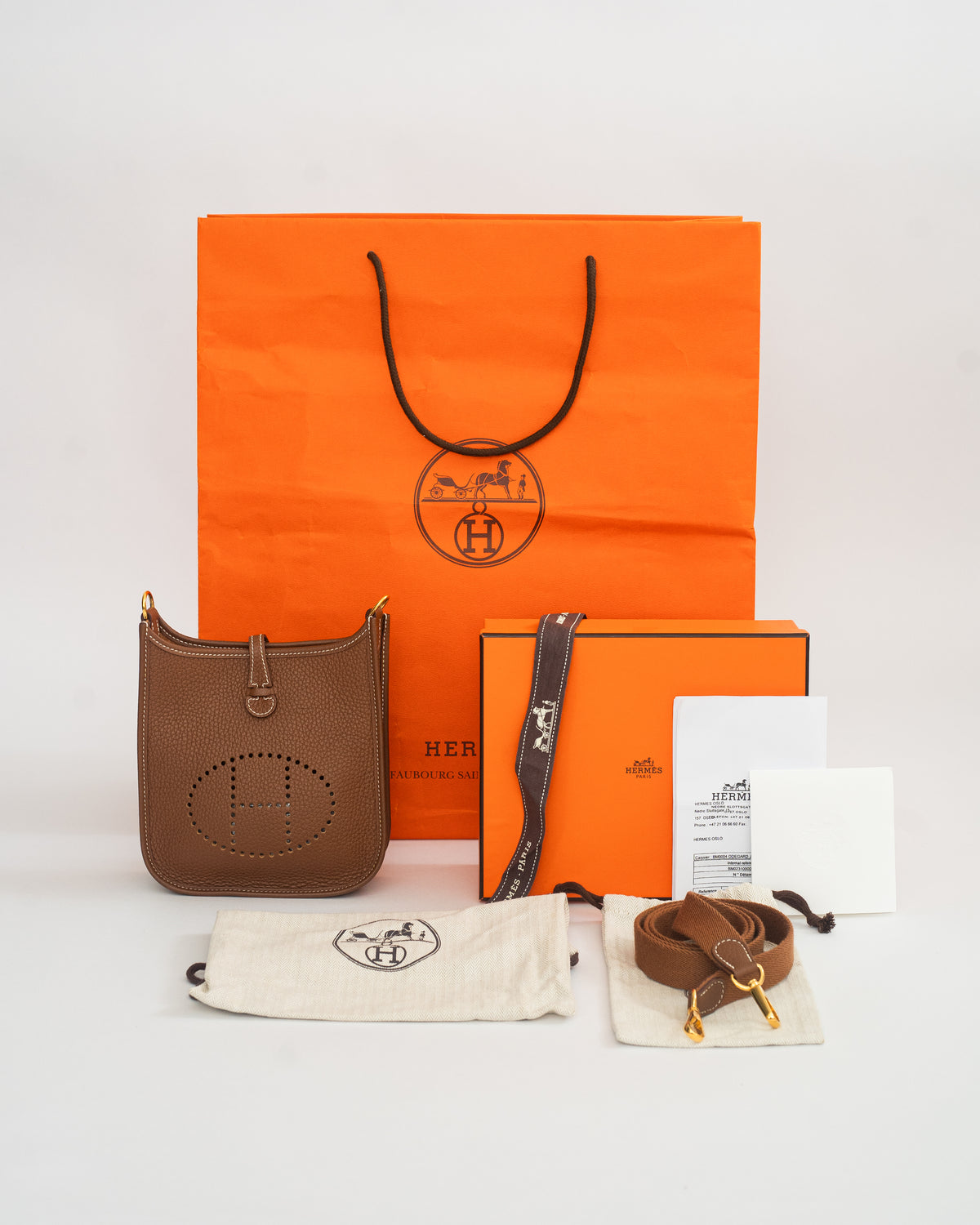 Hermès Evelyne TPM in Gold Clemence Leather GHW