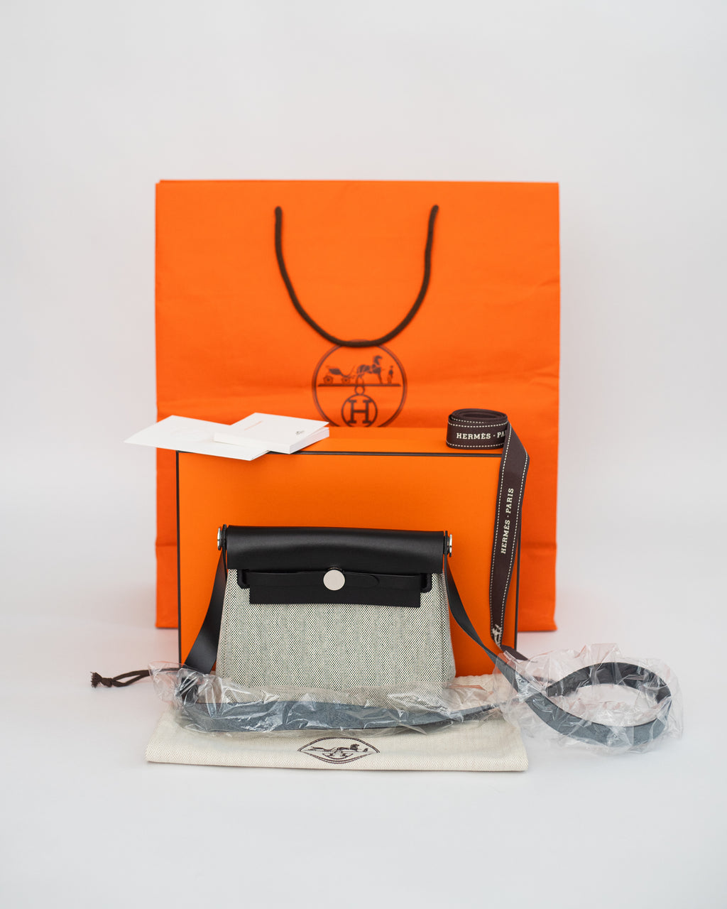 Hermès Herbag Mini in Black Canvas PHW