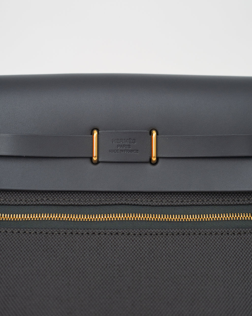 Hermès Herbag Mini in Gray Canvas GHW