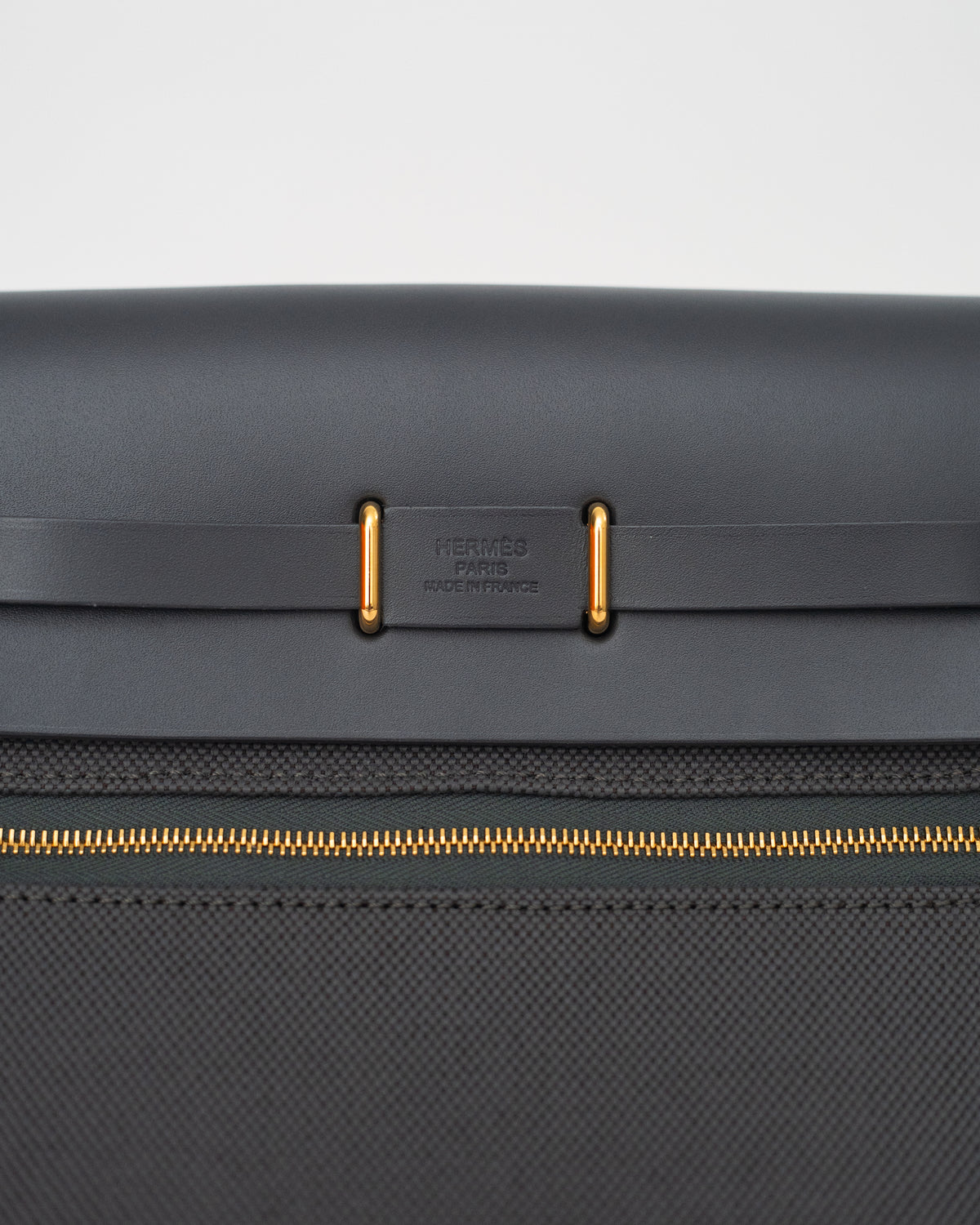 Hermès Herbag Mini in Gray Canvas GHW