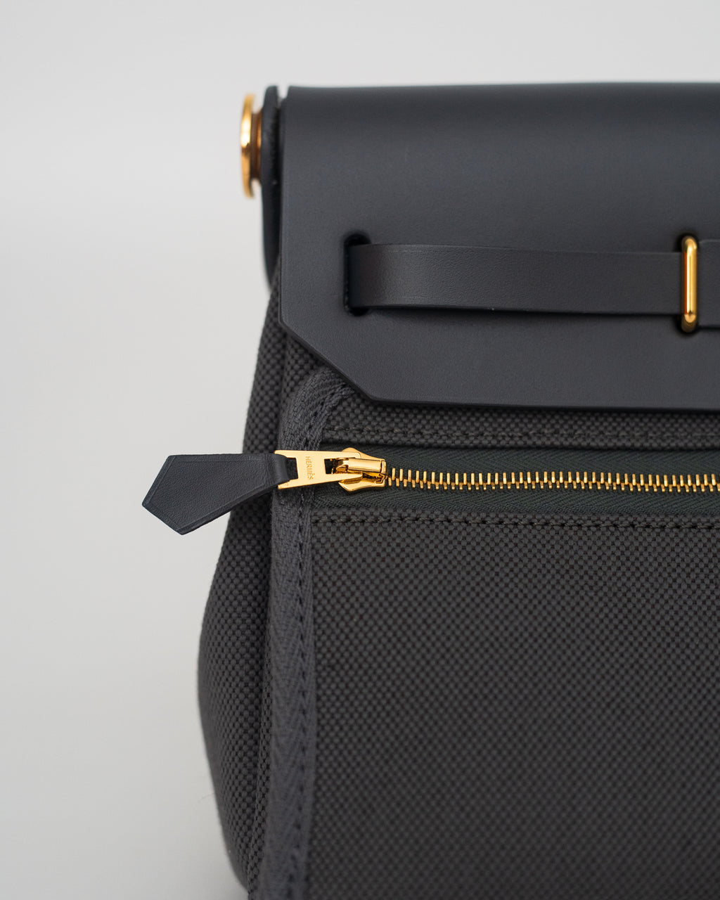 Hermès Herbag Mini in Gray Canvas GHW