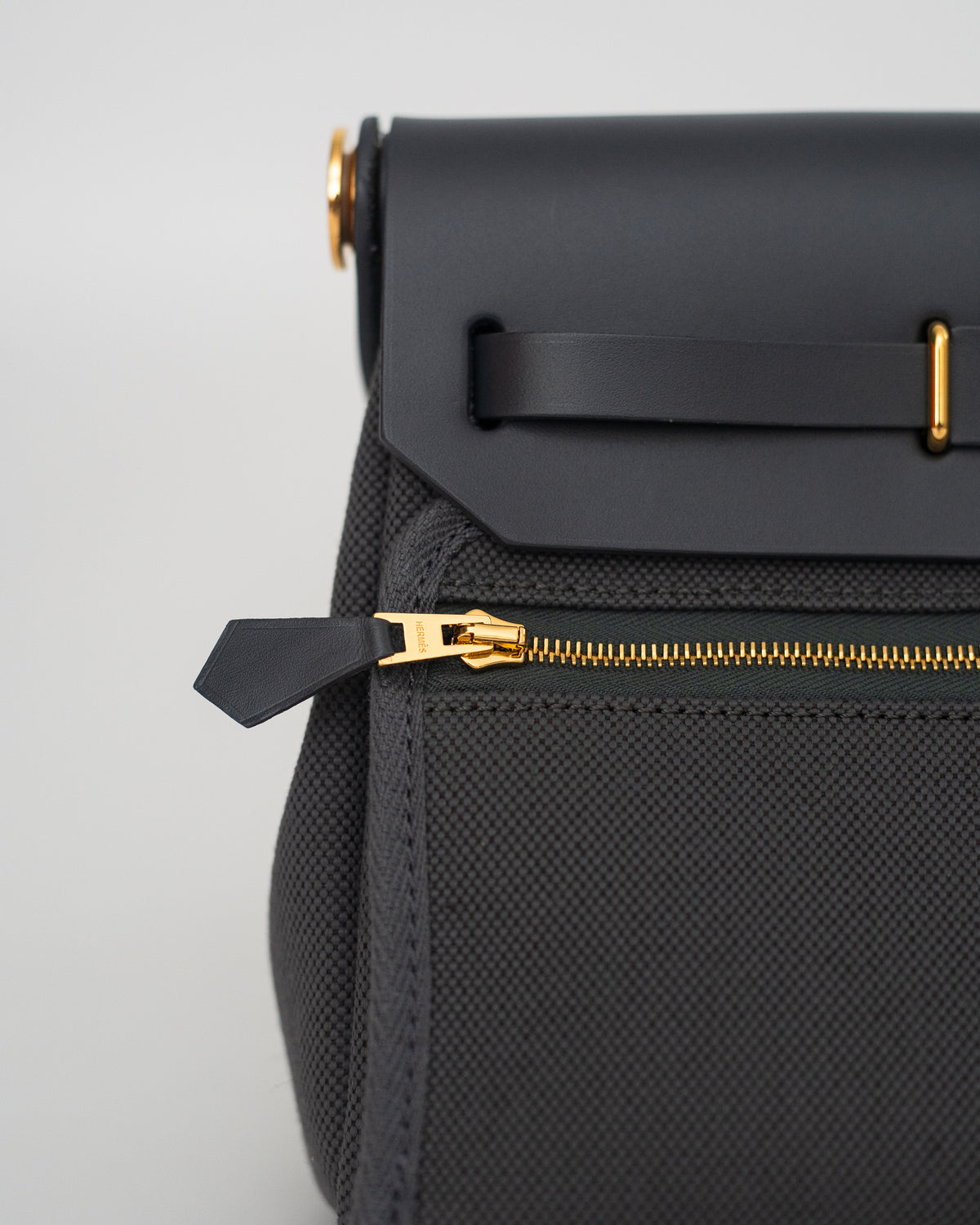 Hermès Herbag Mini in Gray Canvas GHW