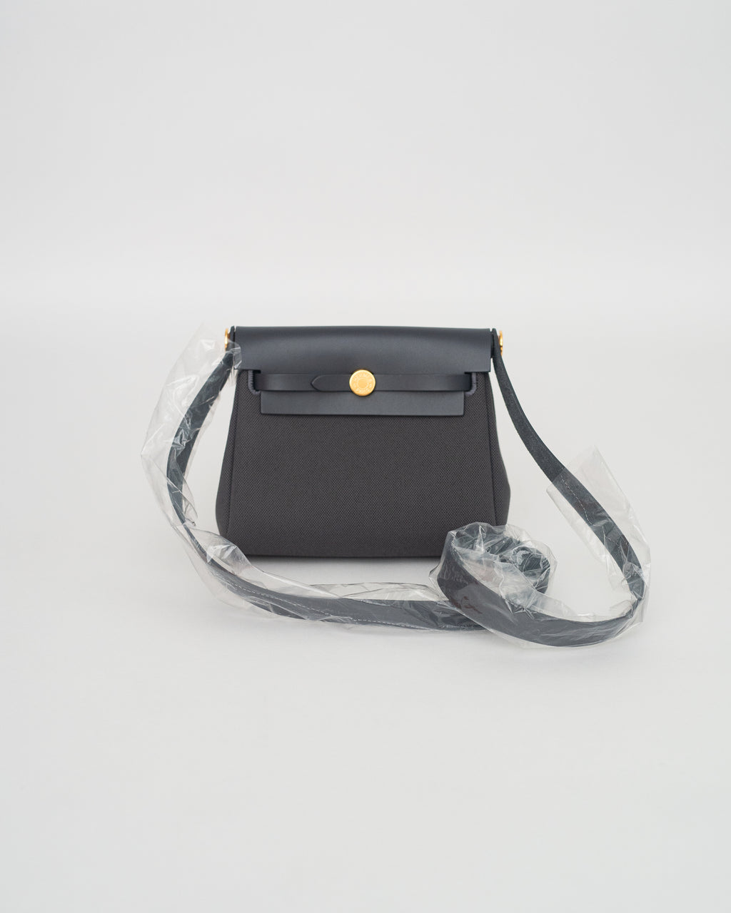 Hermès Herbag Mini in Gray Canvas GHW