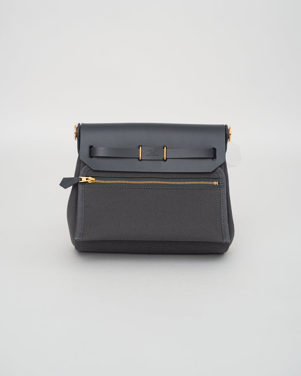 Hermès Herbag Mini in Gray Canvas GHW