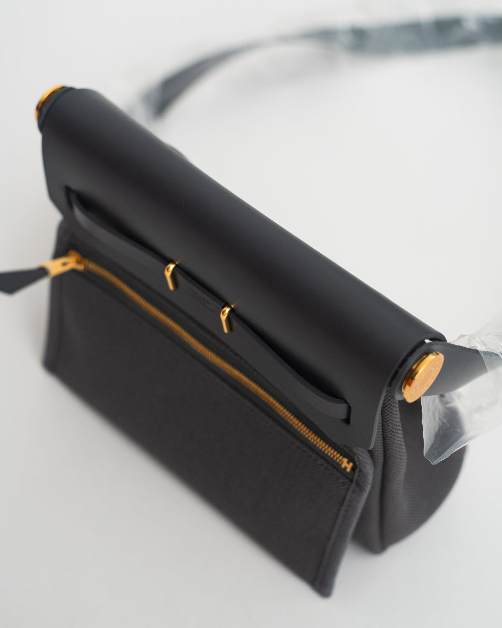 Hermès Herbag Mini in Gray Canvas GHW