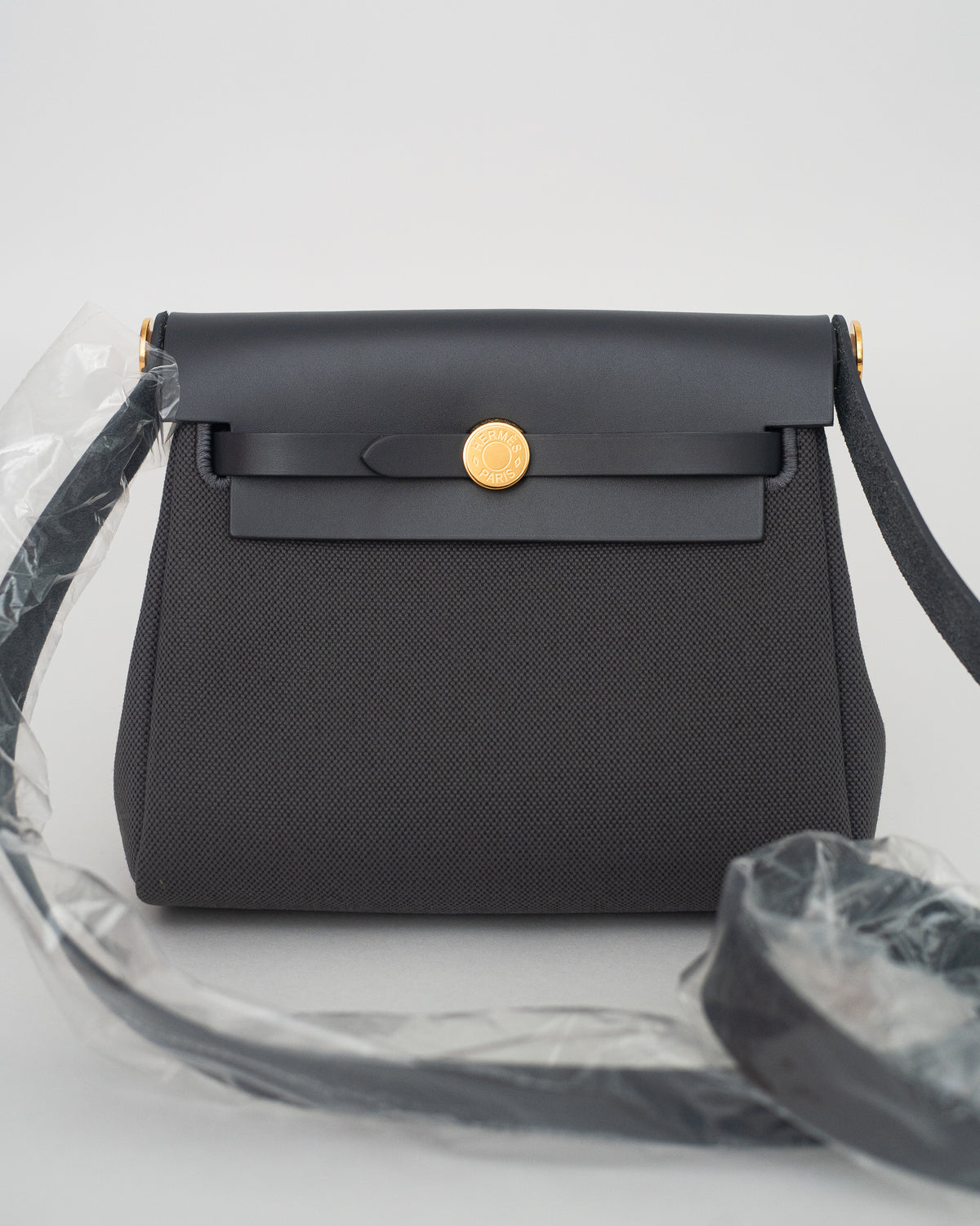 Hermès Herbag Mini in Gray Canvas GHW