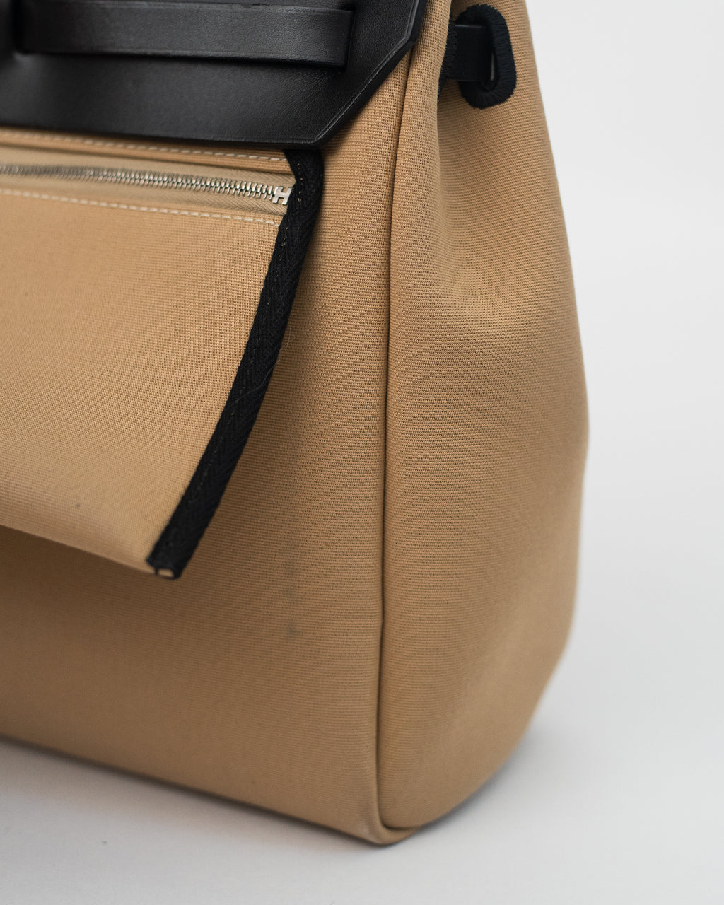 Hermès Herbag 31 in Brown Canvas and Black Leather PHW