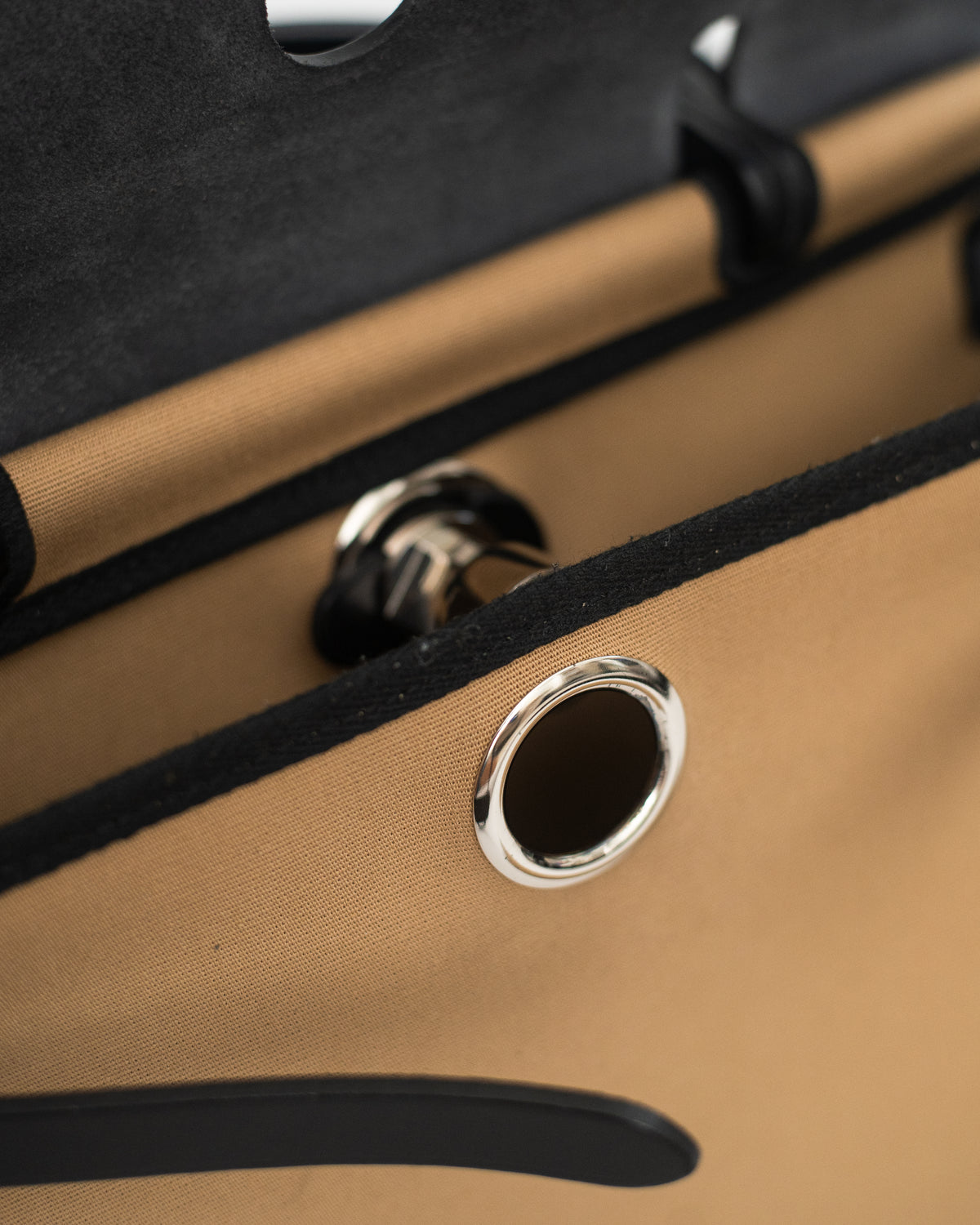 Hermès Herbag 31 in Brown Canvas and Black Leather PHW
