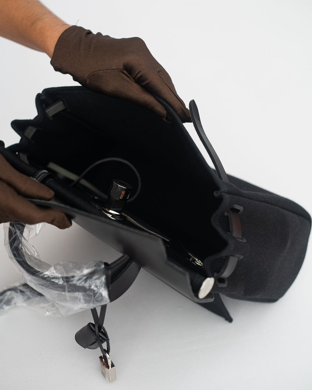 Hermès Herbag 31 in Black Canvas PHW