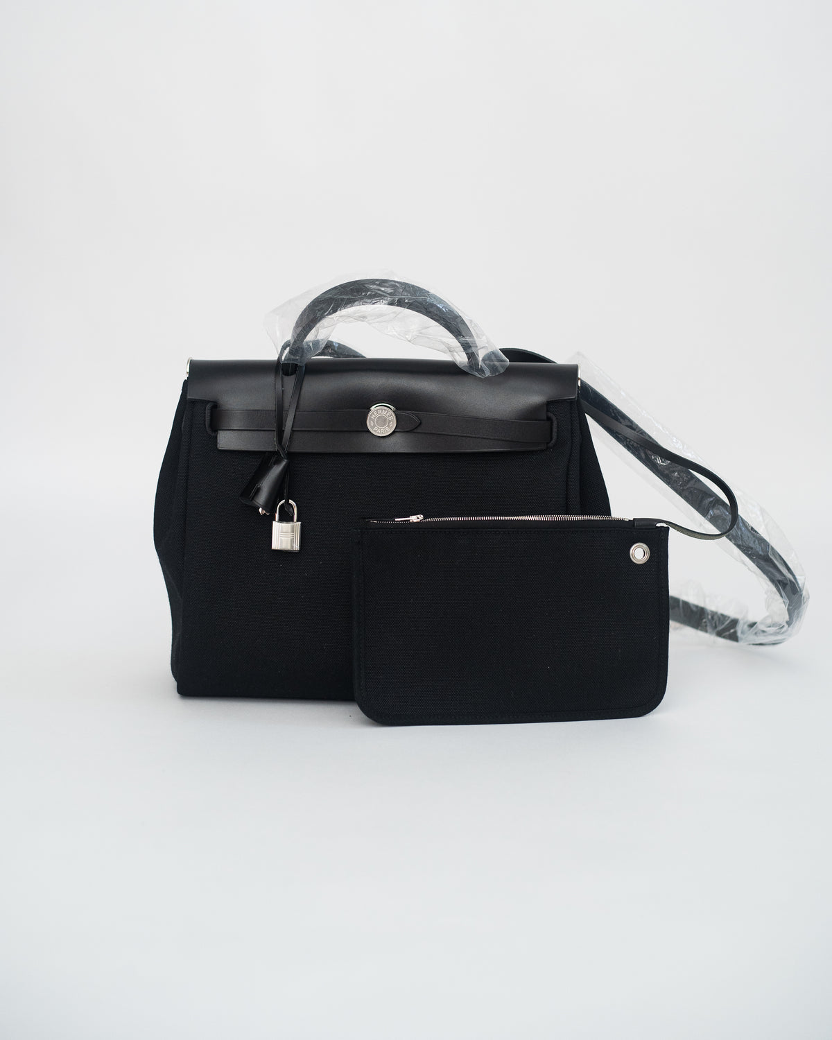 Hermès Herbag 31 in Black Canvas PHW
