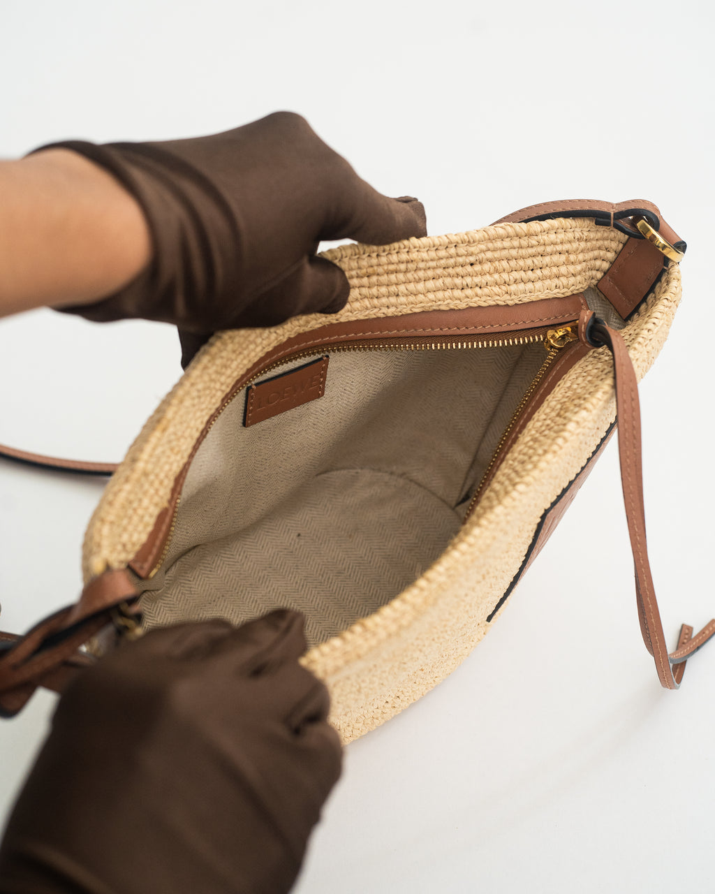 Loewe Paula’s Ibiza Pochette Crossbody Bag in Natural/Tan